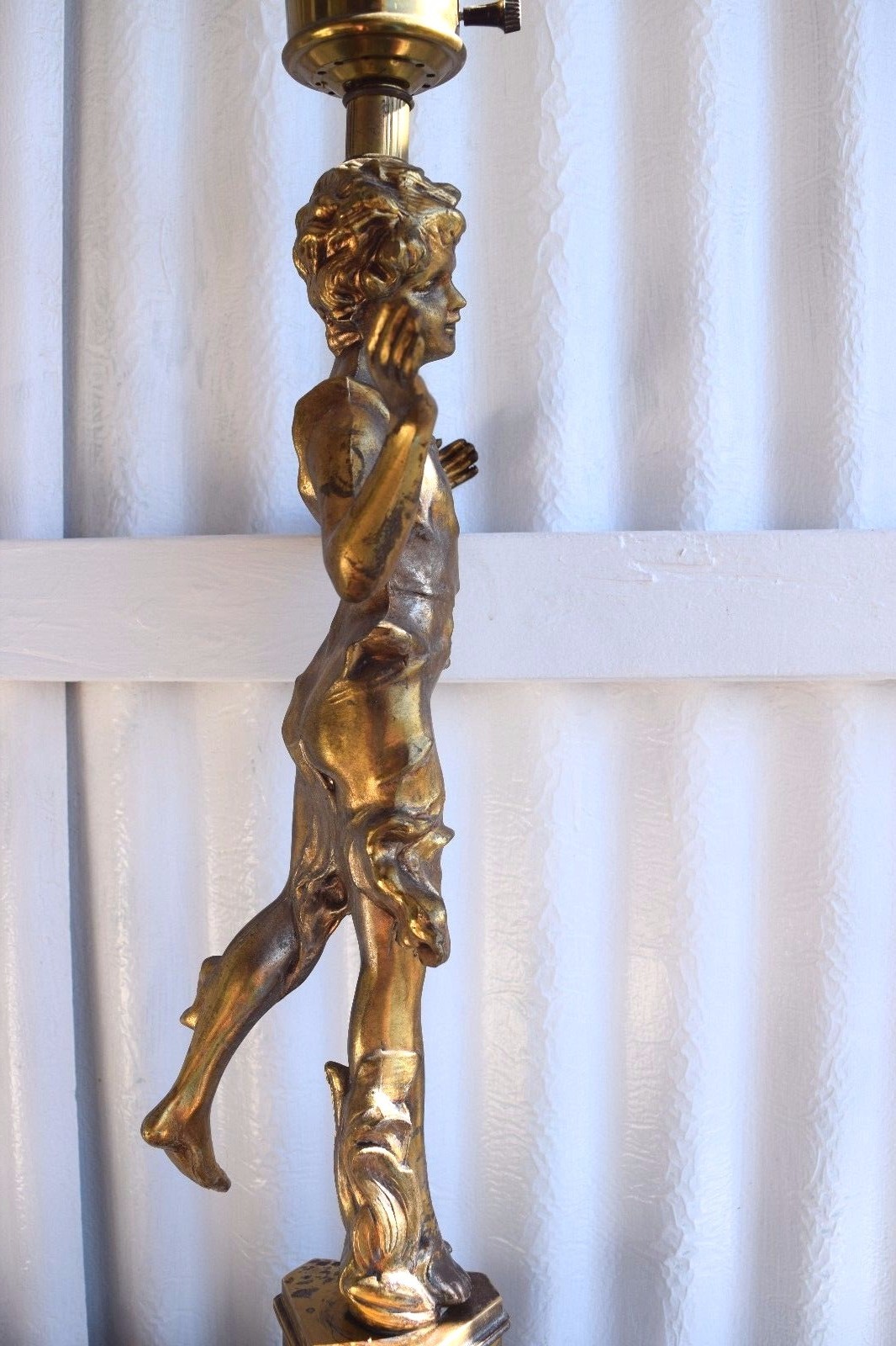 Vintage Cast Metal Art Noveau Lamp