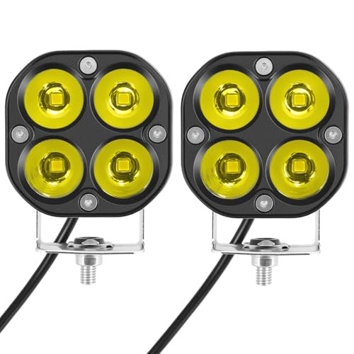 LED Yellow/Amber Fog Lights Pod, 2 Pack 3-Inch 40W Offroad Auxiliary Driving