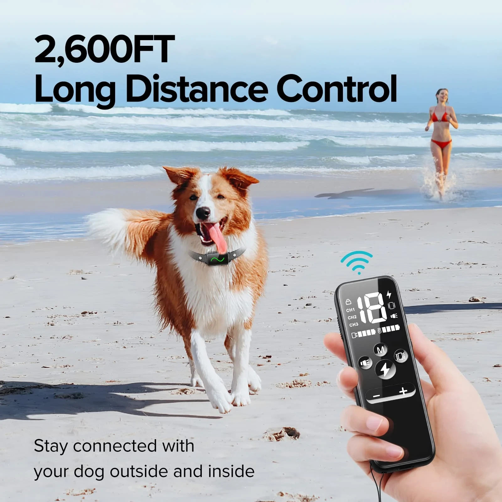 Dog Shock Collar, Dog Training Collar with Remote, IPX7 Waterproof with 3 Traini