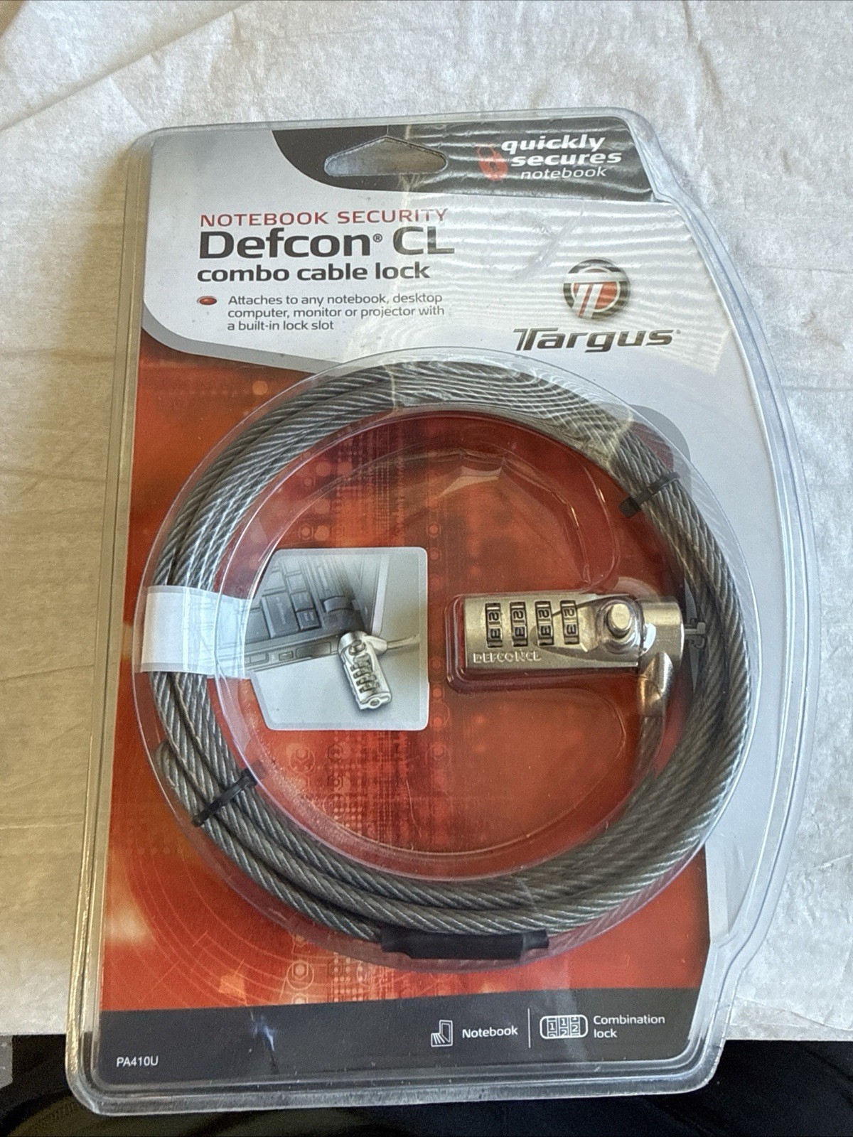 Targus DEFCON® T-Lock Resettable Combo Cable Lock - PA410U