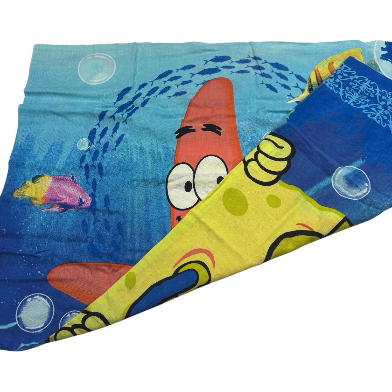 Y2K Set Sponge Bob Squarepants Patrick 2 Sided Standard Pillowcases Vtg 2007