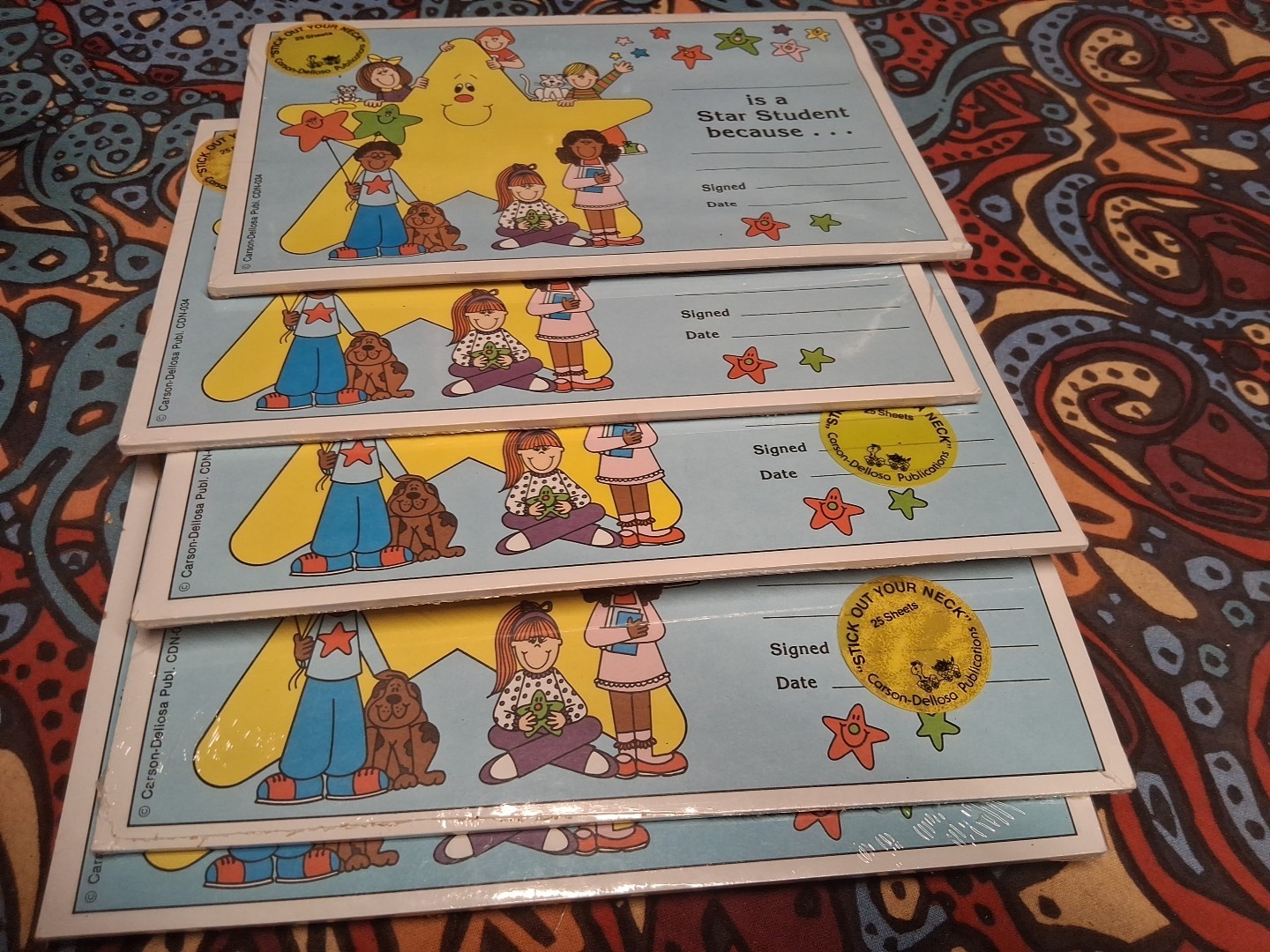 Star Student Award 25 Sheets Per Pack 5 Packs "Stick Your Neck Out"...