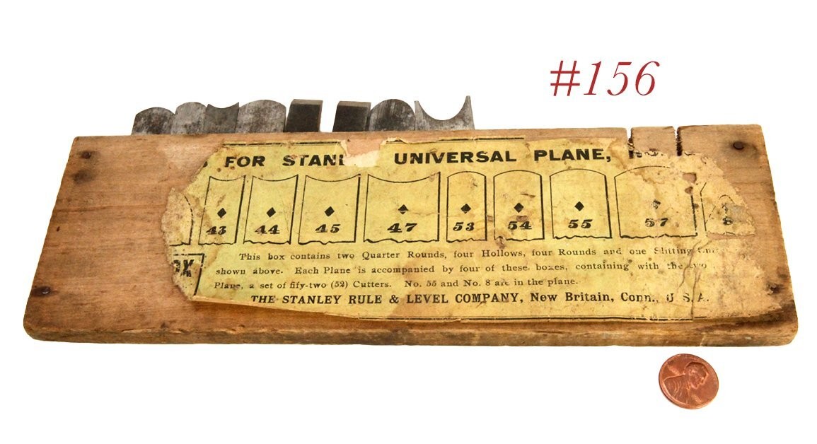 cutters irons STANLEY TOOLS 55 w box label Partial set