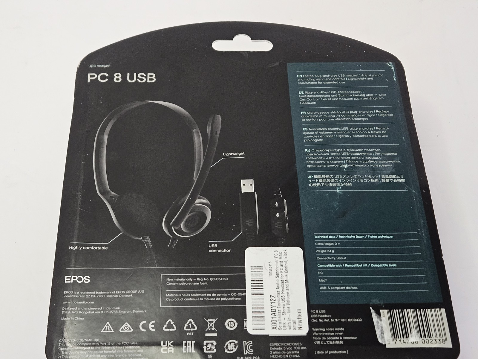 EPOS Sennheiser PC 8 USB Stereo USB Headset, In-Line Volume/Mute Control For PC