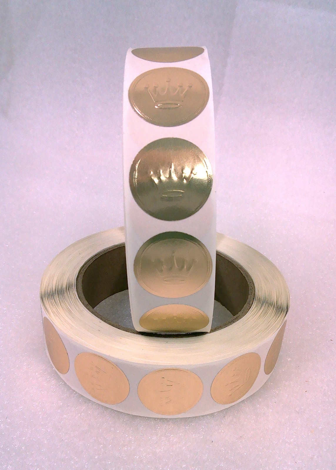 1 Roll Hallmark Embossed Gold Foil Seals 1" Diameter Gold Crown Stickers 1000 ct