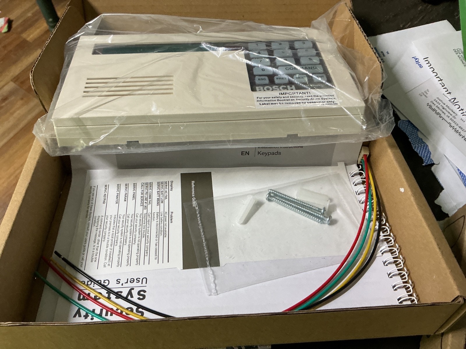 New in box and sealed plastic Bosch D1255 Alpha Numeric Command Center Keypad
