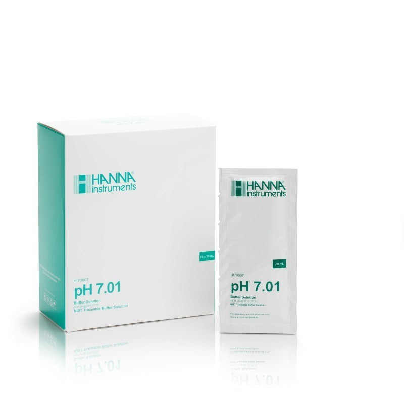 pH 7.01 Calibration Buffer 20 ml (Pack of 25) - Hanna Instruments