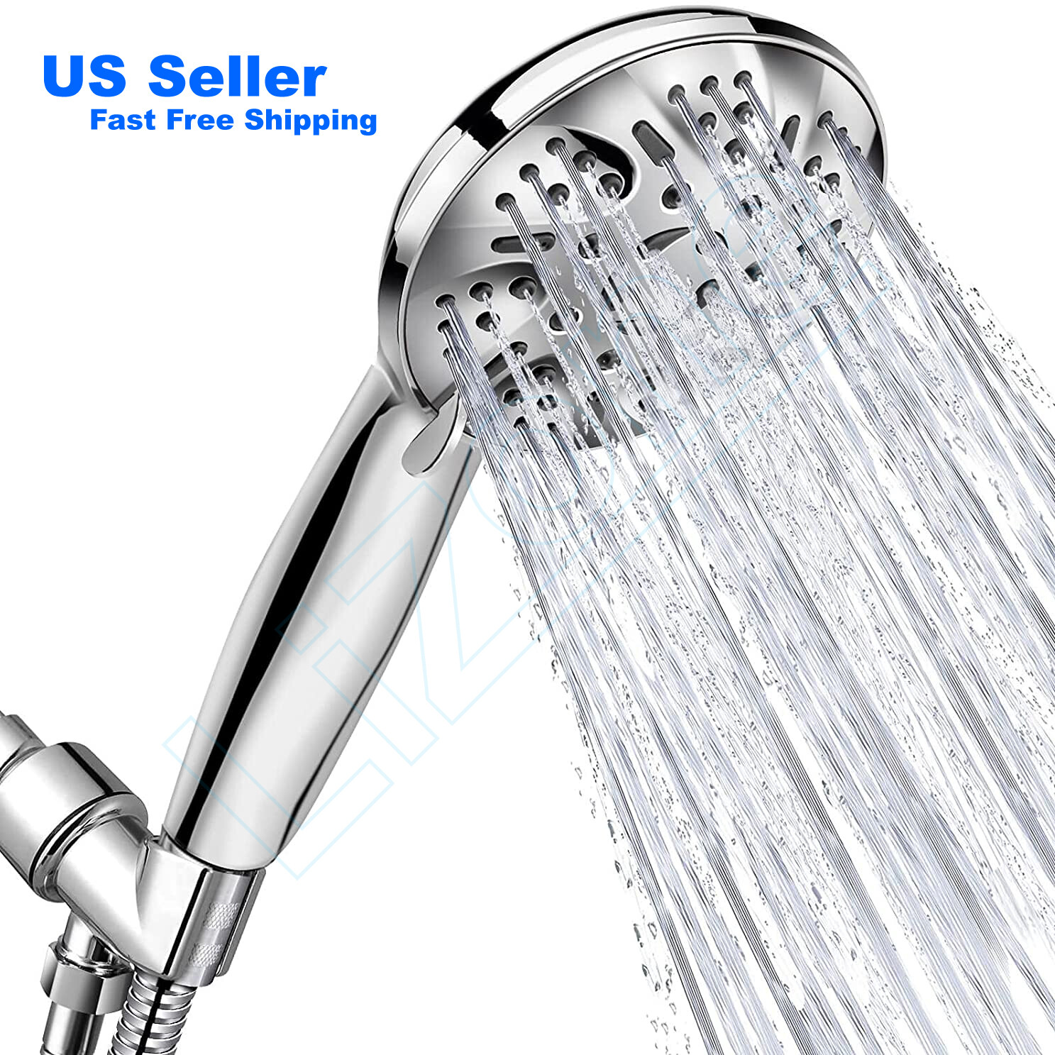 Handheld Shower Head High Pressure 9-Setting w/60" Hose & Adjustable Bracket