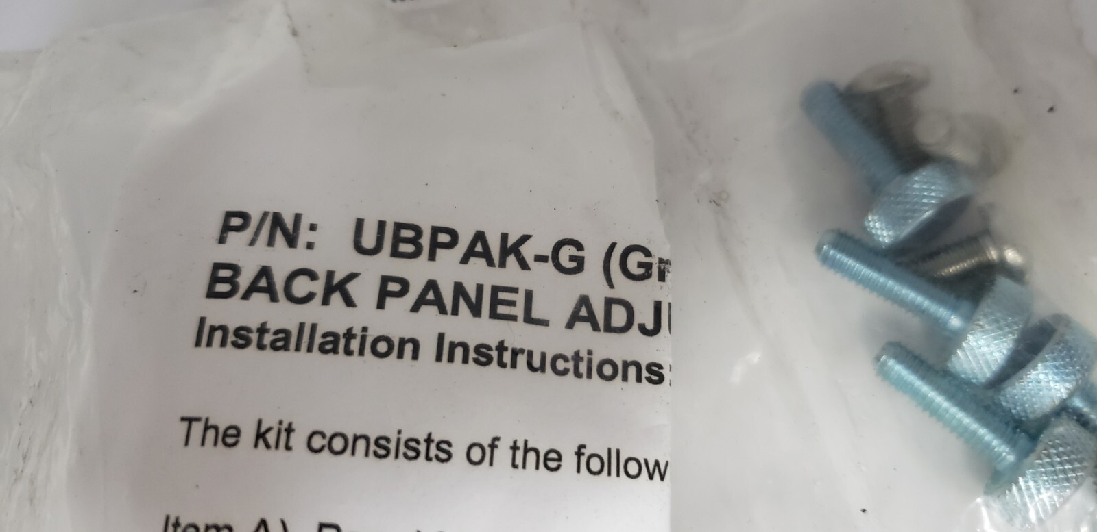 INTEGRA ENCLOSURES UBPAK-G UNIVERSAL BACK PANEL ADJUSTMENT KIT, NIB