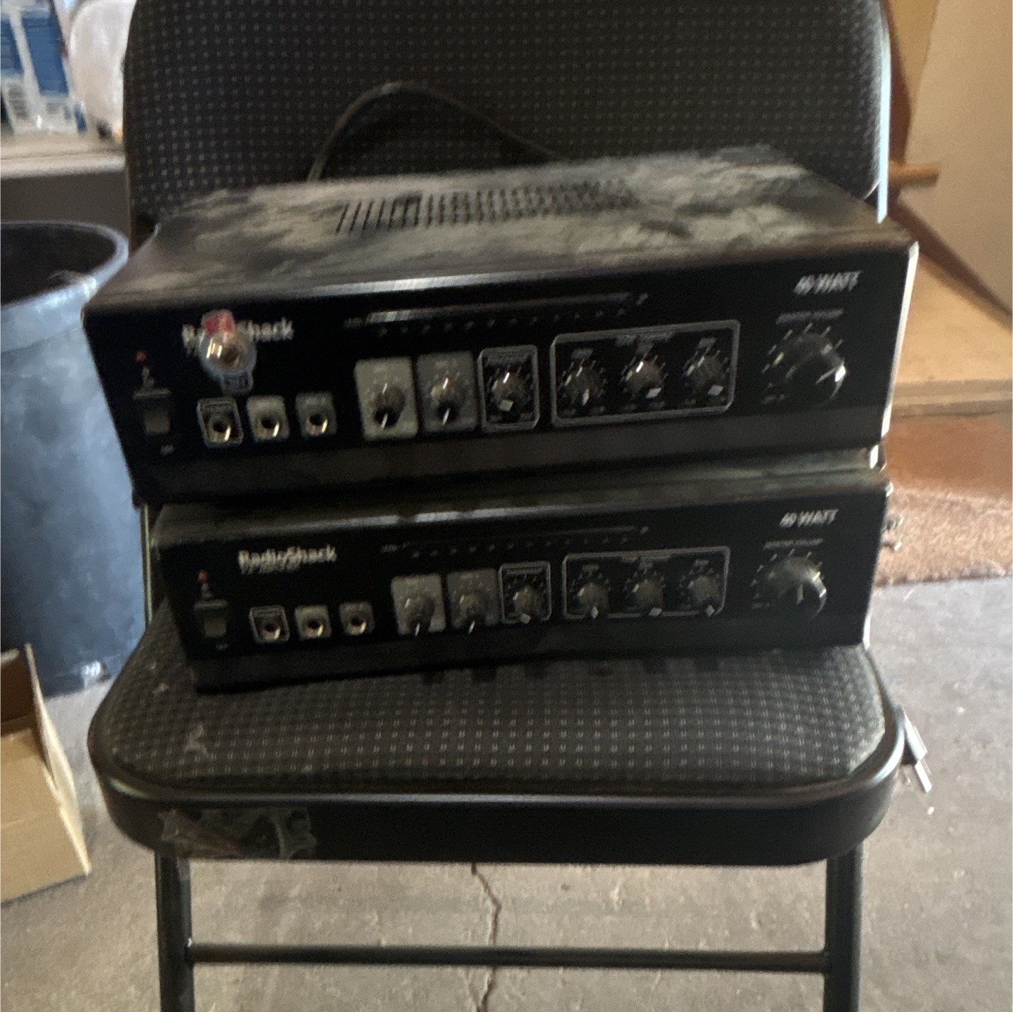 RadioShack 40W AM/FM Mixer Amplifier, Black, 3 Inputs, 2 Units