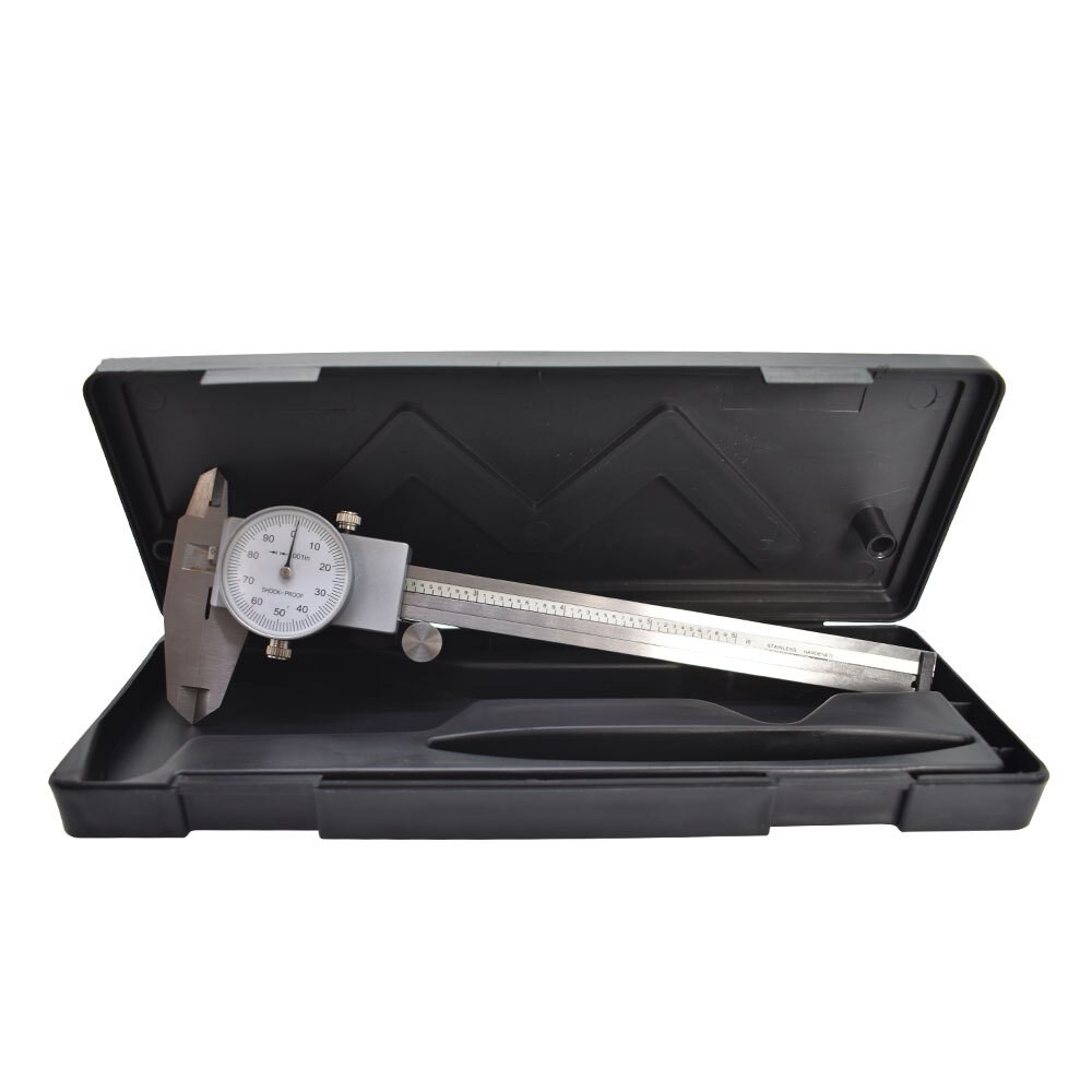 New 6 Inch Dial Caliper Stainless Steel Shockproof Gauge 0.001" Of One Inch.