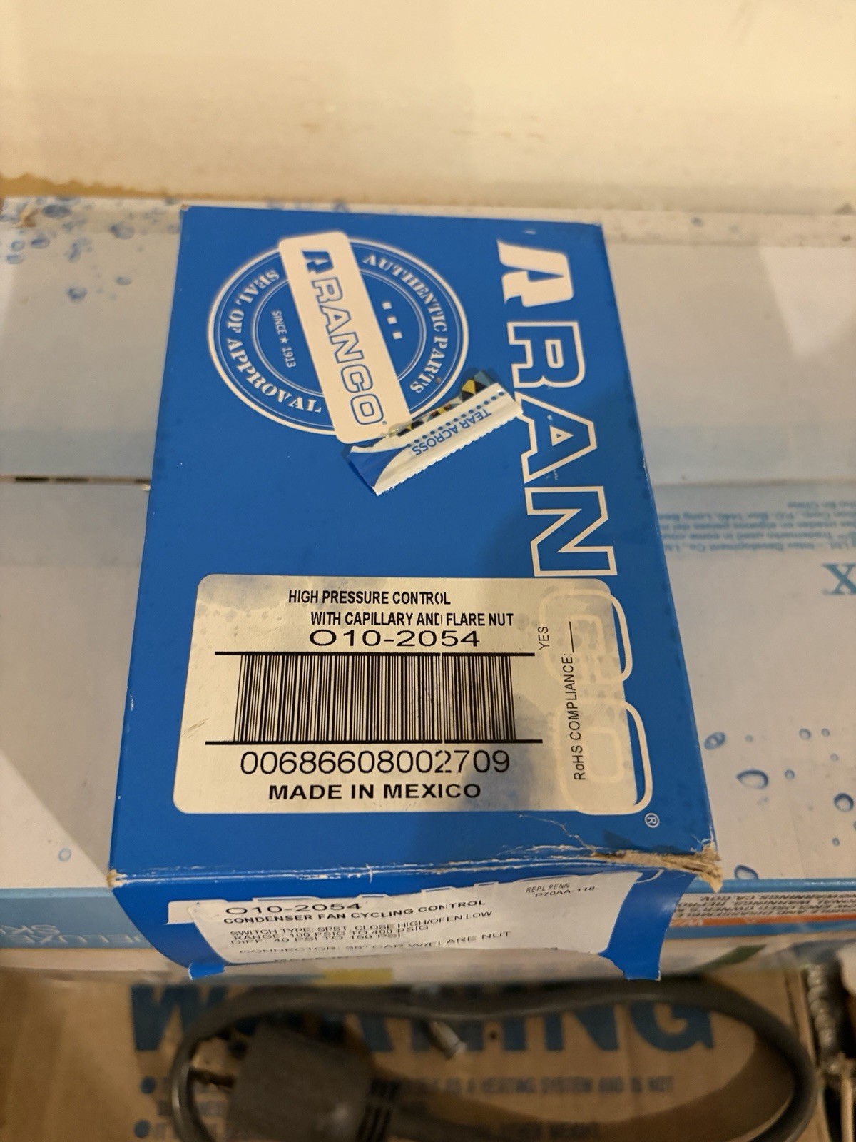 Robertshaw RANO10-2054 Refrigeration Pressure Controller