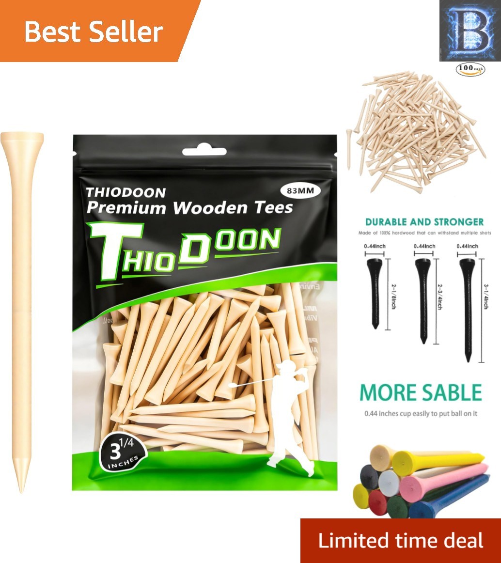 Family Pack of 100 Eco-Friendly Golf Tees - Multiple Sizes & Colors Available