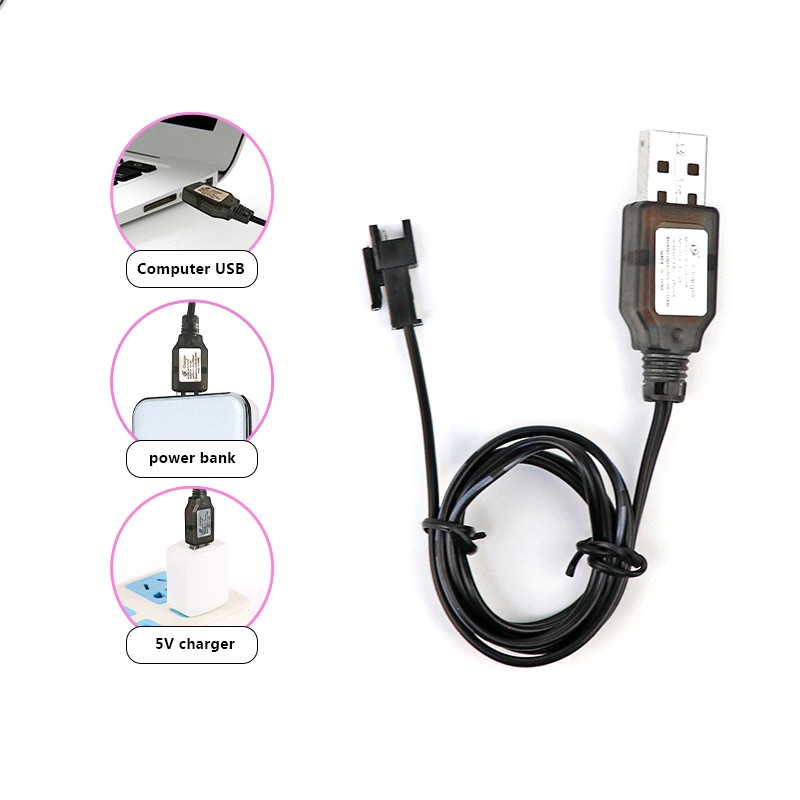 7.4V Charger SM-2P/3P SM-4P Reverse XH-3P/4P Li Battery Electric Toy USB Charge
