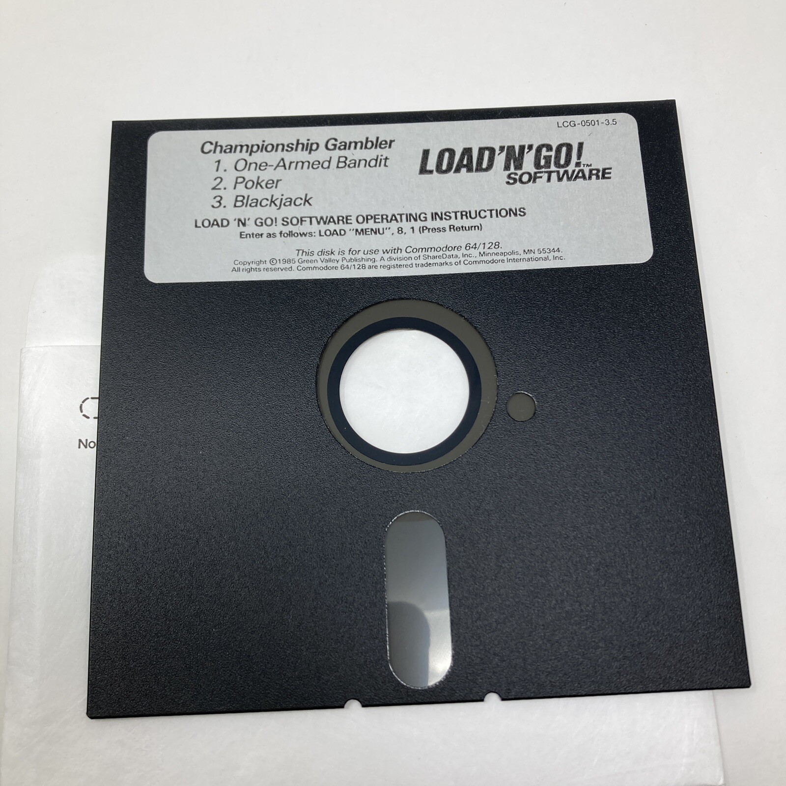 Championship Gambler for Commodore 64 c64 poker blackjack one armed bandit