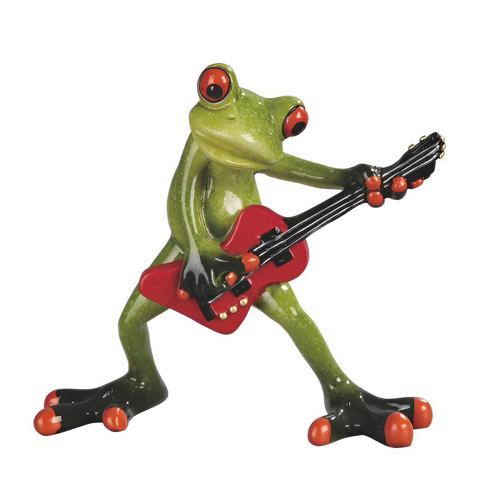 6.25"H Frog Playing guitar Figurine