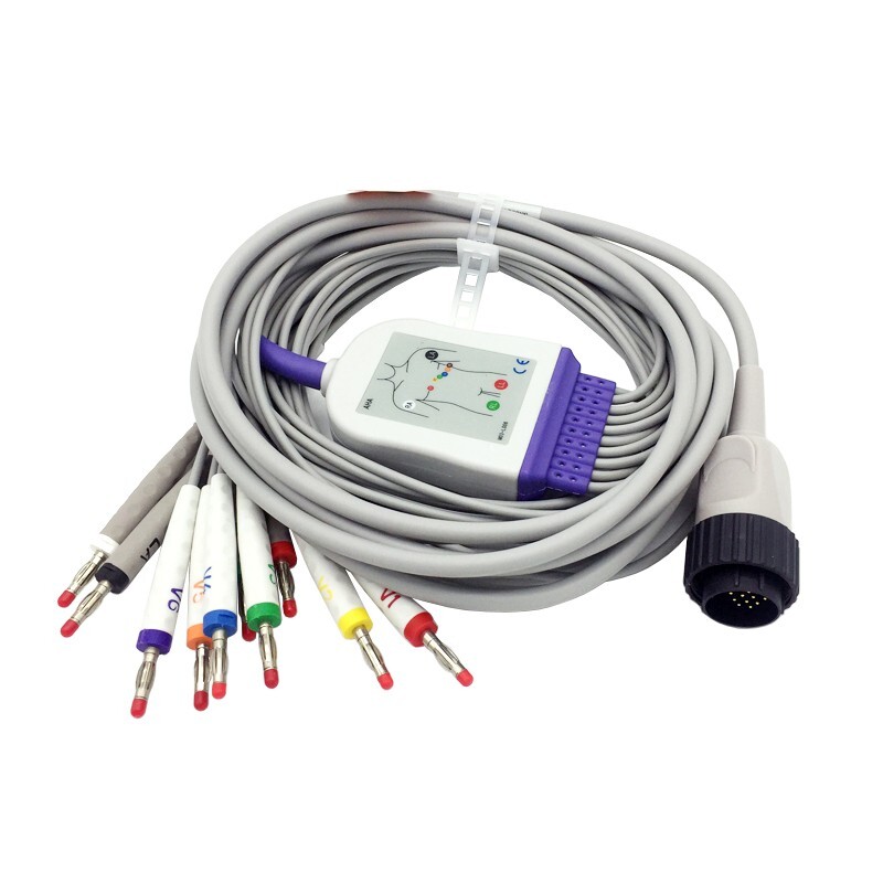16pin Direct-Connect EKG Leadwire Cable 10Lead,Banana,Compatible Kenz/Cardioline