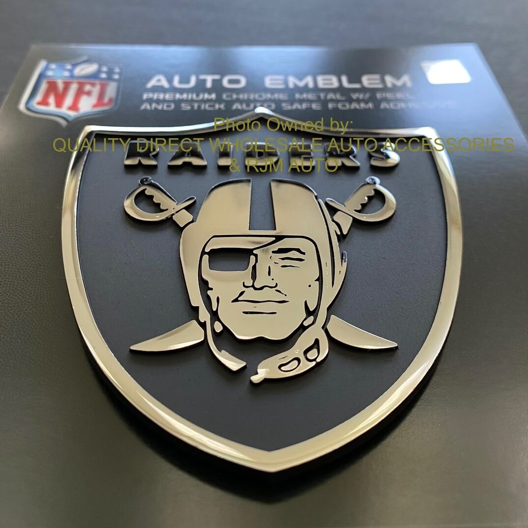 ⭐️⭐️⭐️⭐️⭐️ Las Vegas Raiders METAL NFL Steel Auto Emblem Oakland STOCKING GIFT