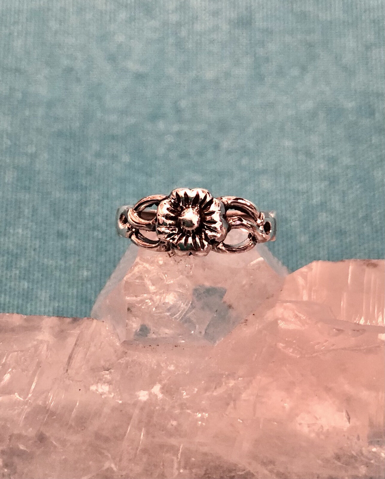 Toe Ring Sterling Silver Flower Adjustable Childrens Pinky Finger