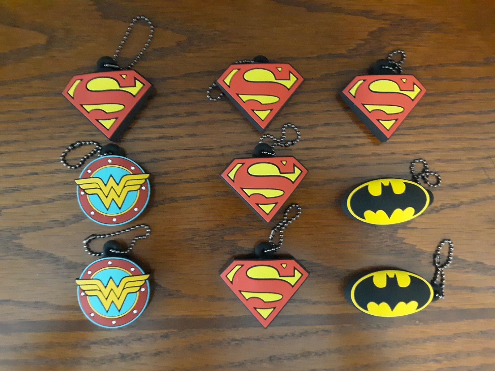 NO USB FLASHDRIVES JUST 9 EMPTY CASES--Emtec DC Comics 3D Keychains! CASES ONLY!