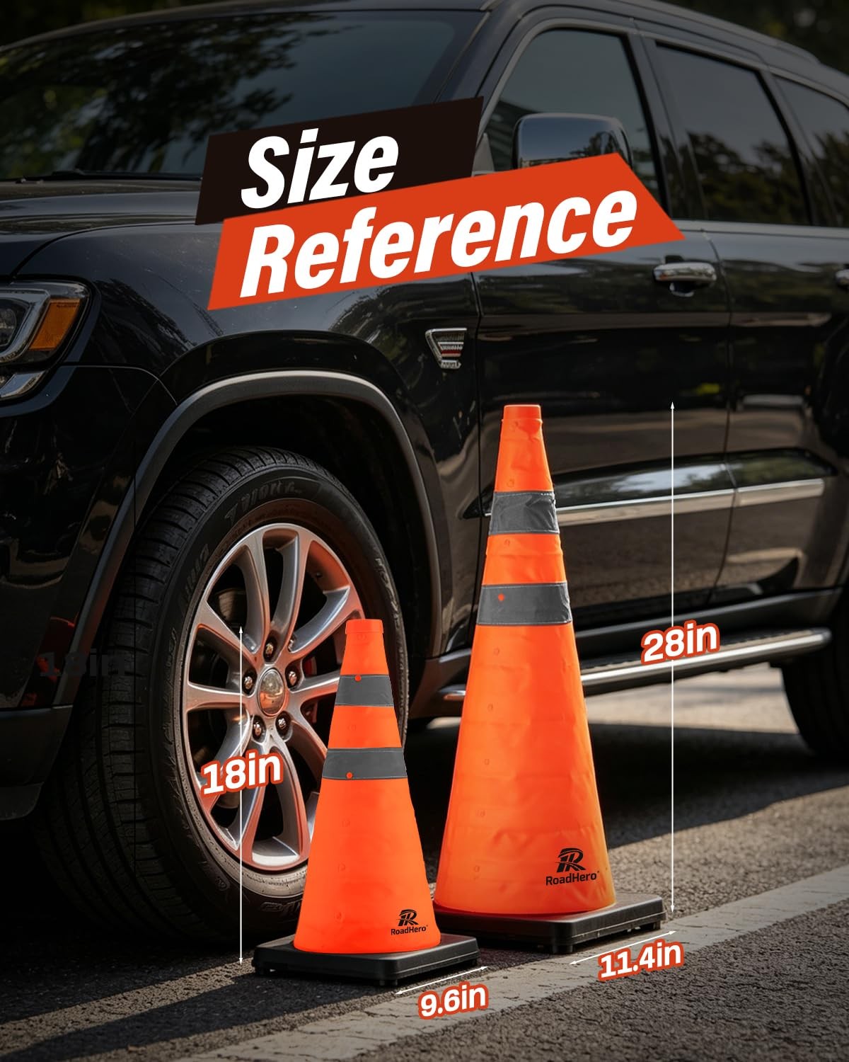 RoadHero 2 pack 28" traffic safety cones