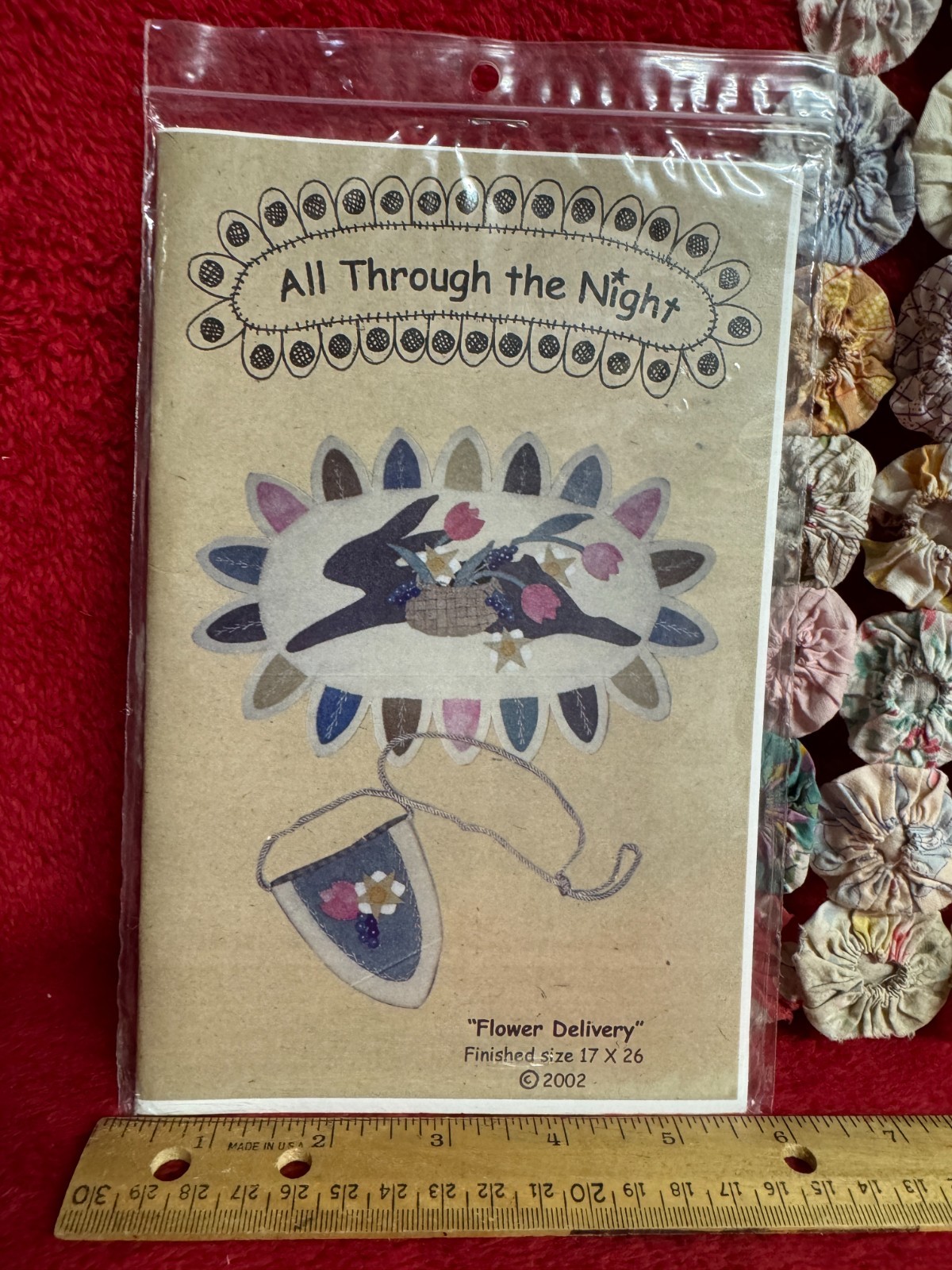 NIP All Through The Night Quilt Pattern Flower Delivery 2002