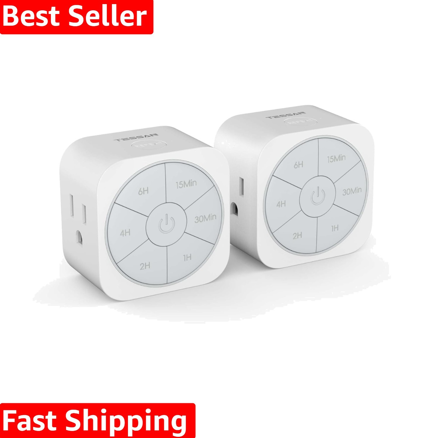 Outlet Timer Indoor 2 Pack, Countdown Timers for Electrical Outlets Up to 6H ...