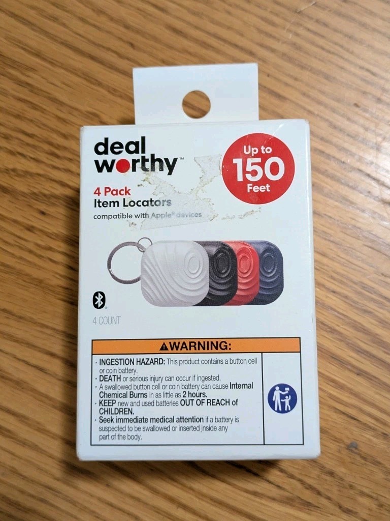Dealworthy 4 Pack Item Locators Compatible with Apple Devices Up to 150 Feet G1