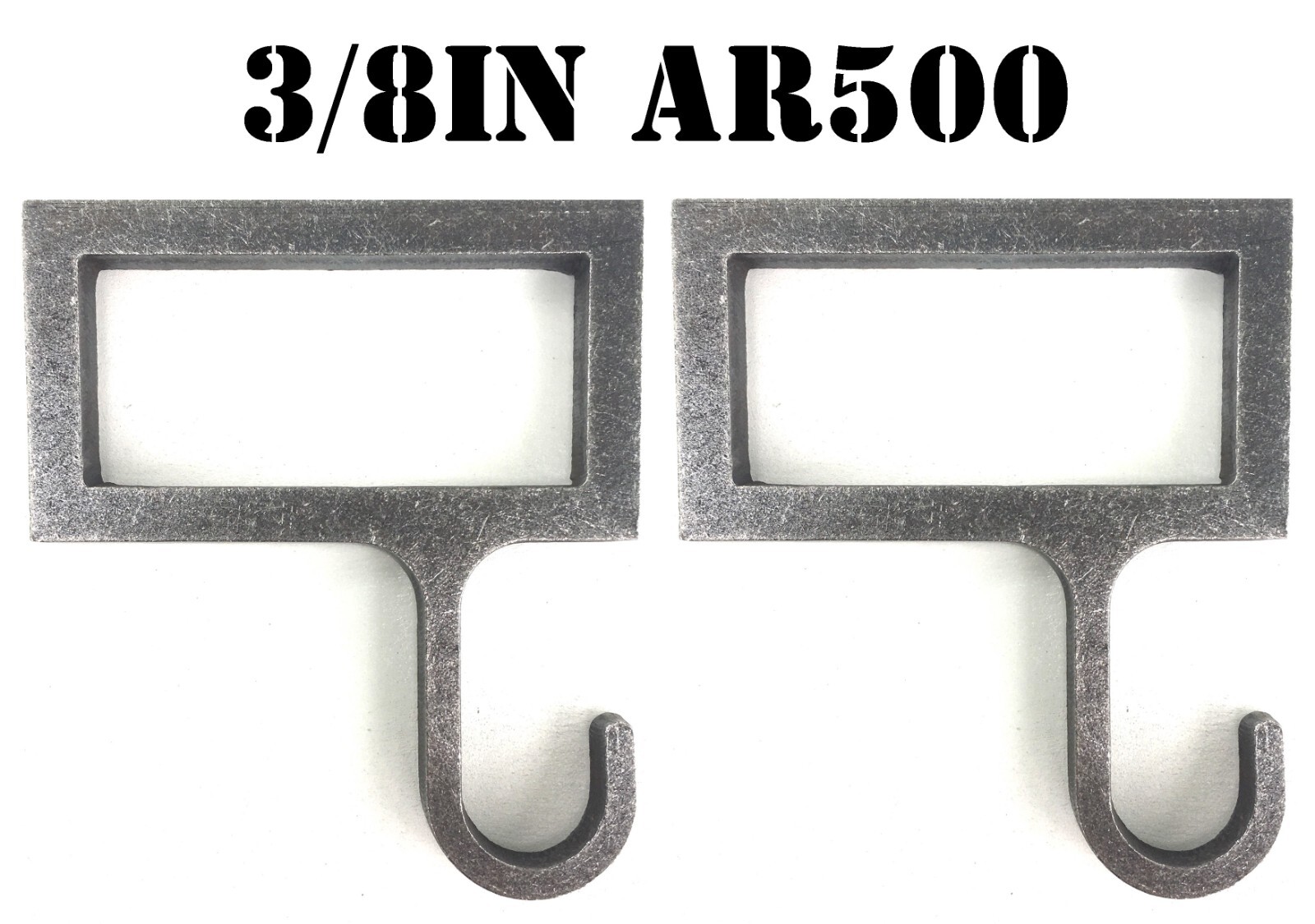 3/8" AR500 2x4 Steel Shooting Target Gong Hanger Horizontal Hook Mounts 2pc Set