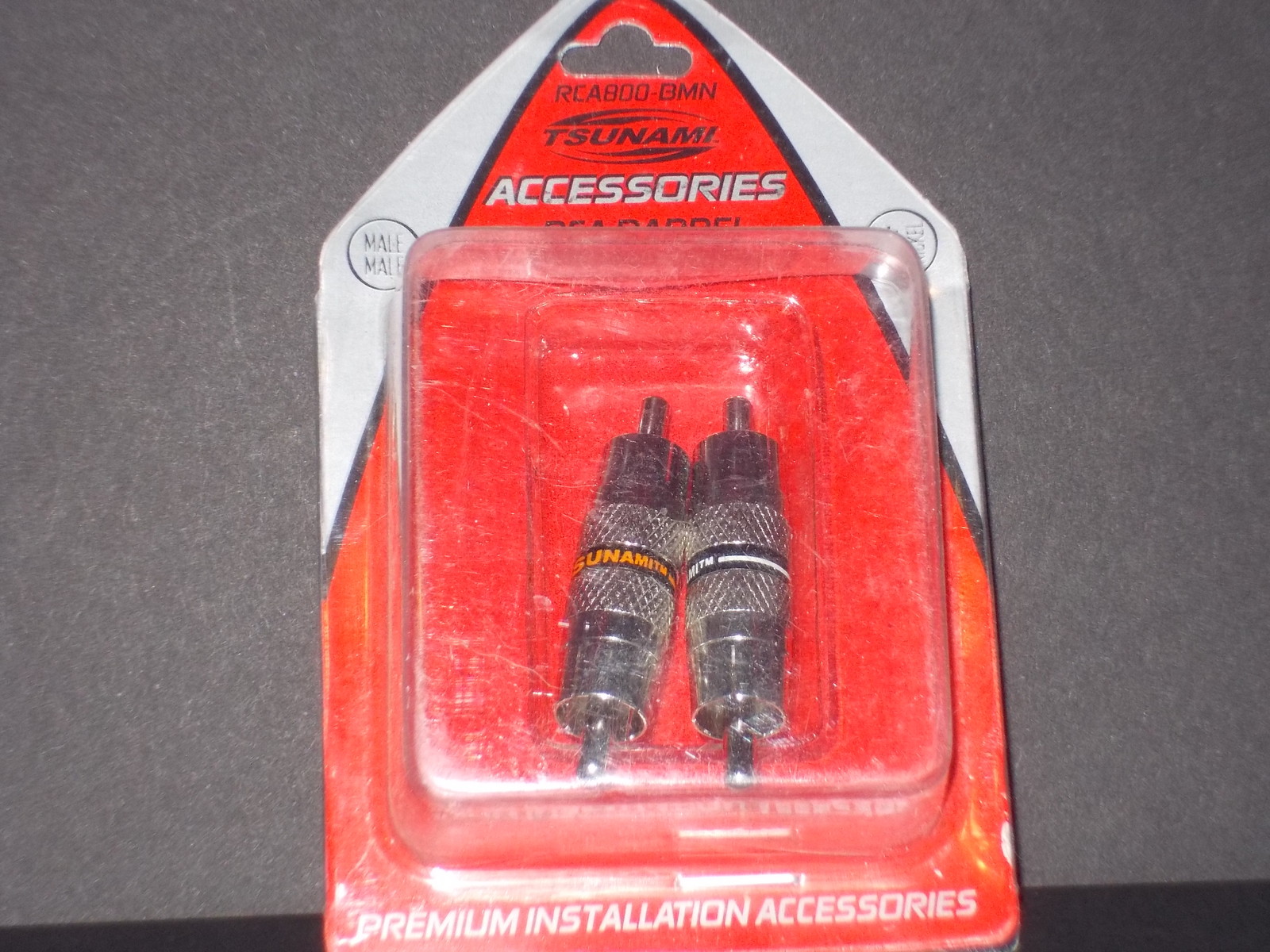 Tsunami Male RCA Barrel Connectors in Nickel Finish (Sale)