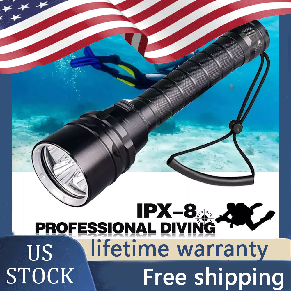 300000LM 5*leds LED Diving Flashlight Scuba Dive Torch Professional Diver Light