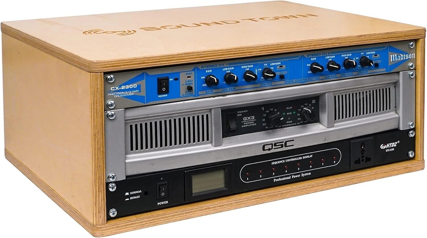 4U Studio Rack Golden Oak Finish, Assembly Required