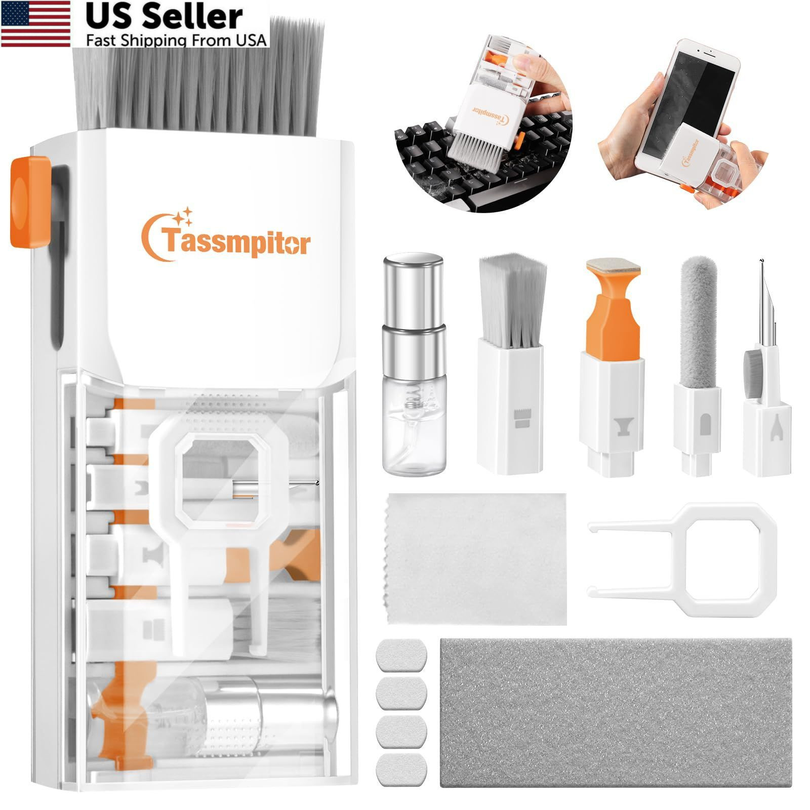 Keyboard Cleaner Laptop Cleaning Kit, All-in-One Bright White