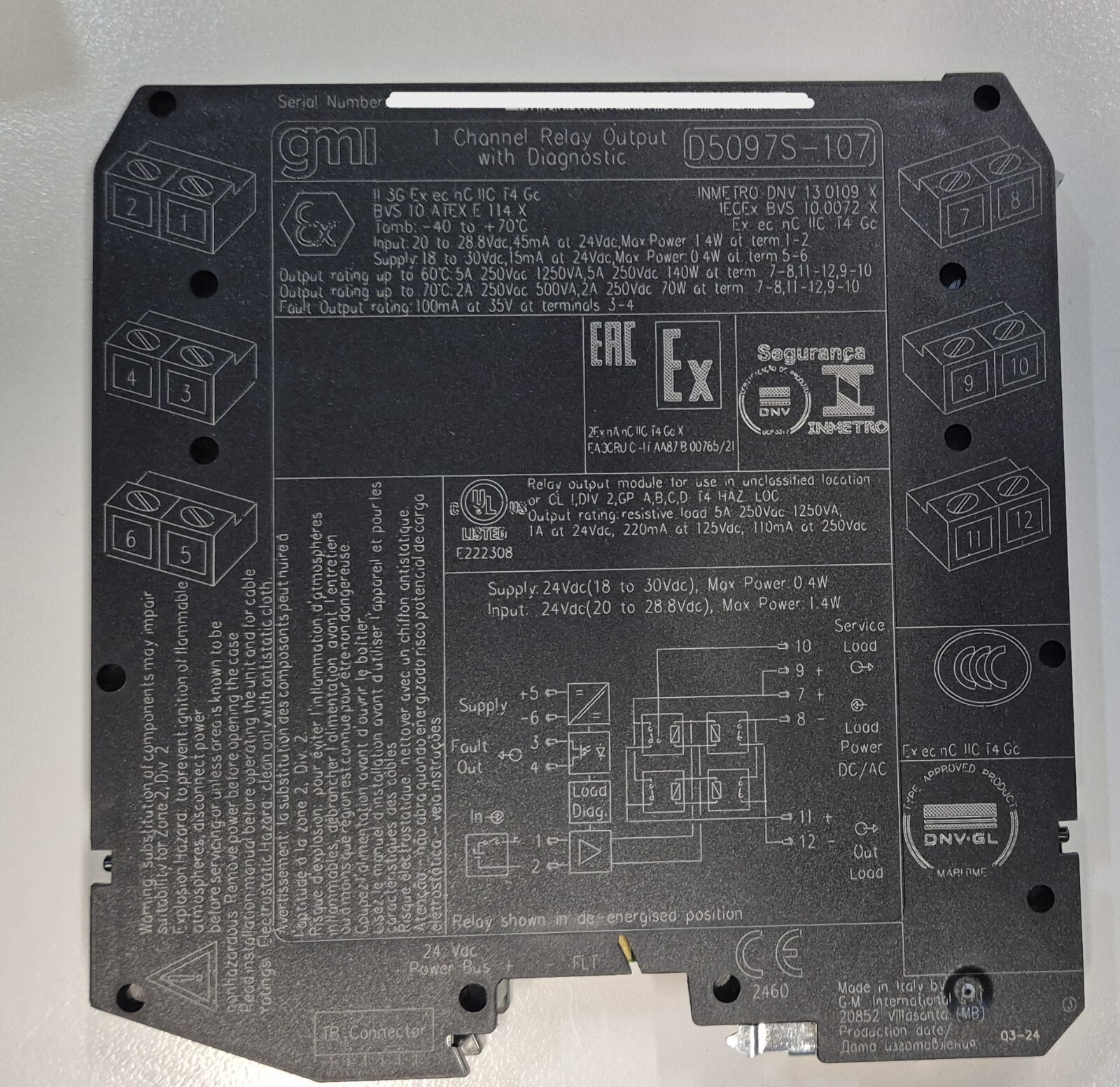 NEW! GM International GMI D5097S-107 Relay Module SIL3