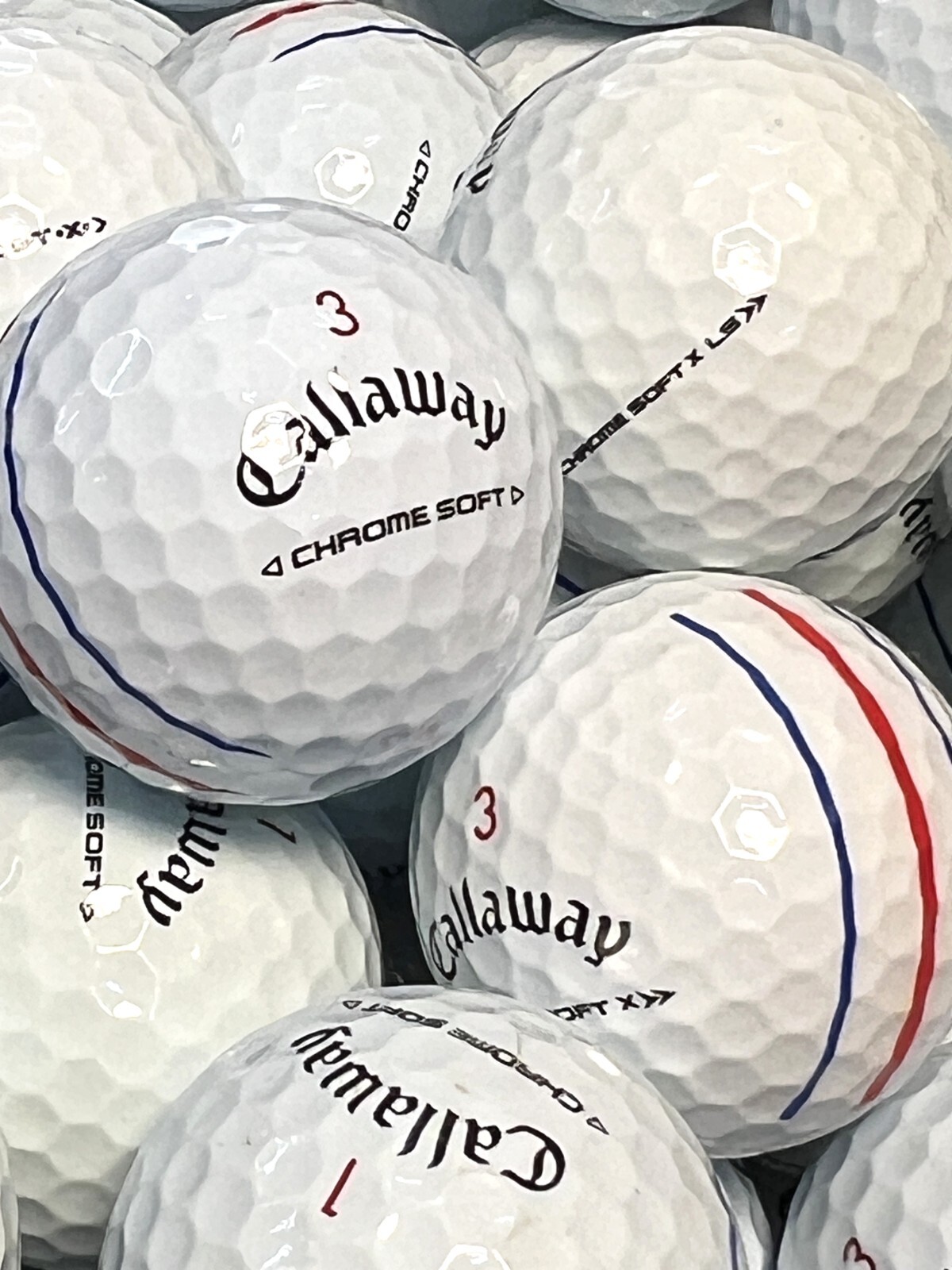 36 AAA White & Triple Trac Callaway Chrome Soft Used Golf Ball Mix...X/ XLS