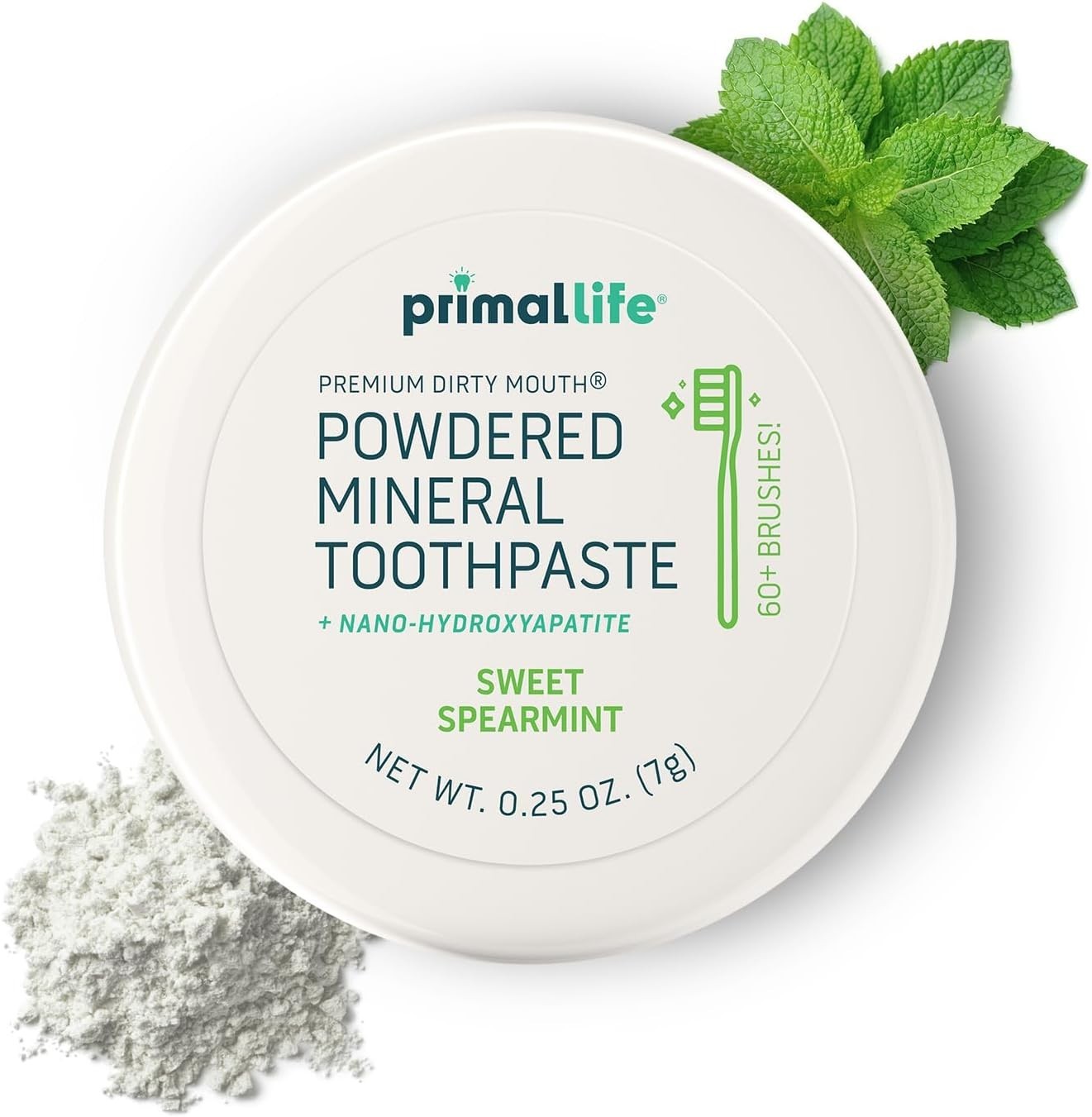Primal Life Organics - Dirty Mouth Toothpowder, Tooth Cleaning Powder, 0.25 oz