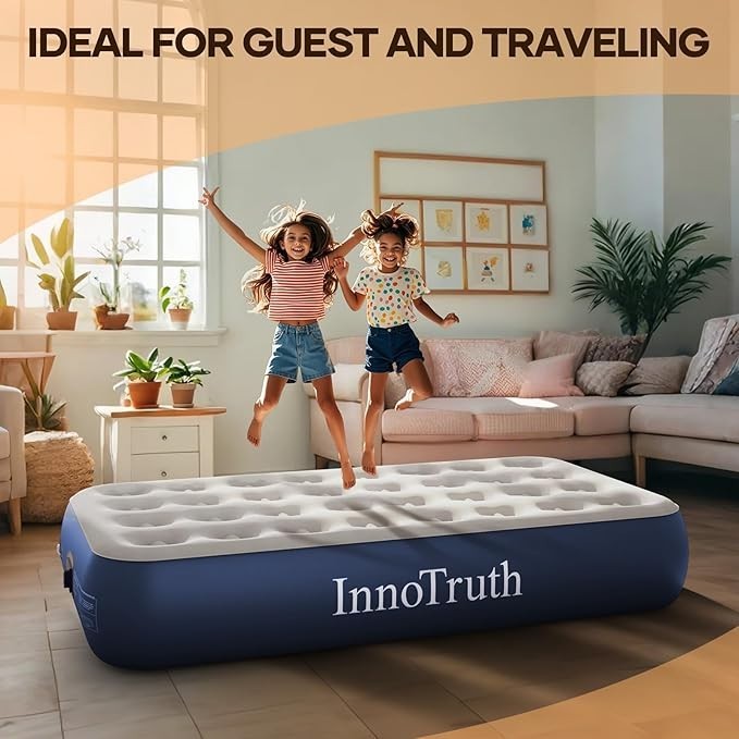 TWIN Air Mattress 13” Raised with Built-in Pump for Home & Camping Comfort