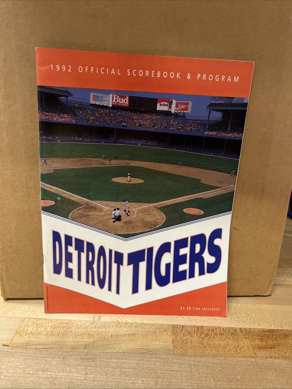 Detroit Tigers 1992 Baseball Program, Cleveland Indians. Scored, Box 246