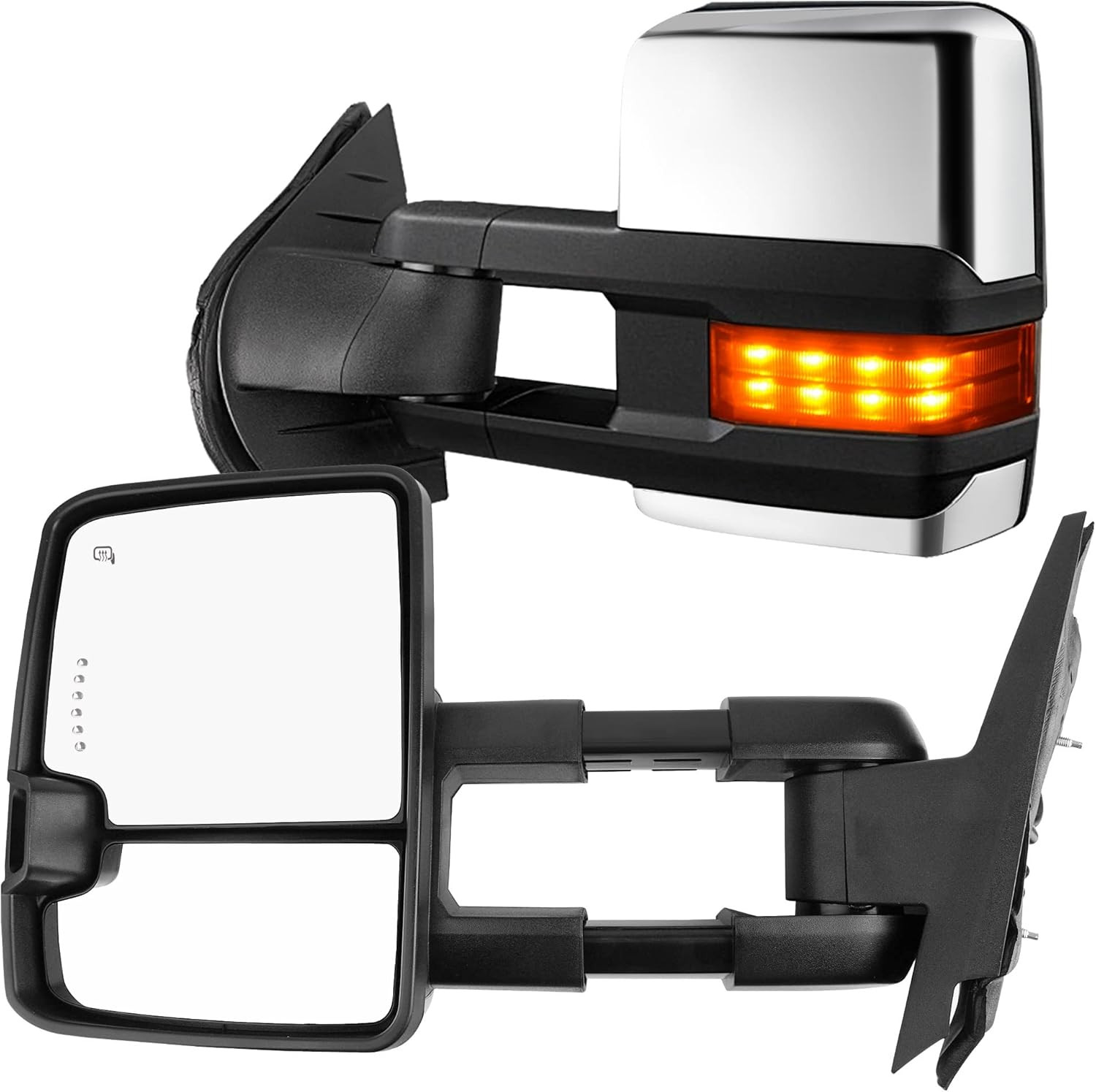 Towing Mirrors Pair Power Heated Signal Silverado Sierra 08 13 Yukon Tahoe 07 13