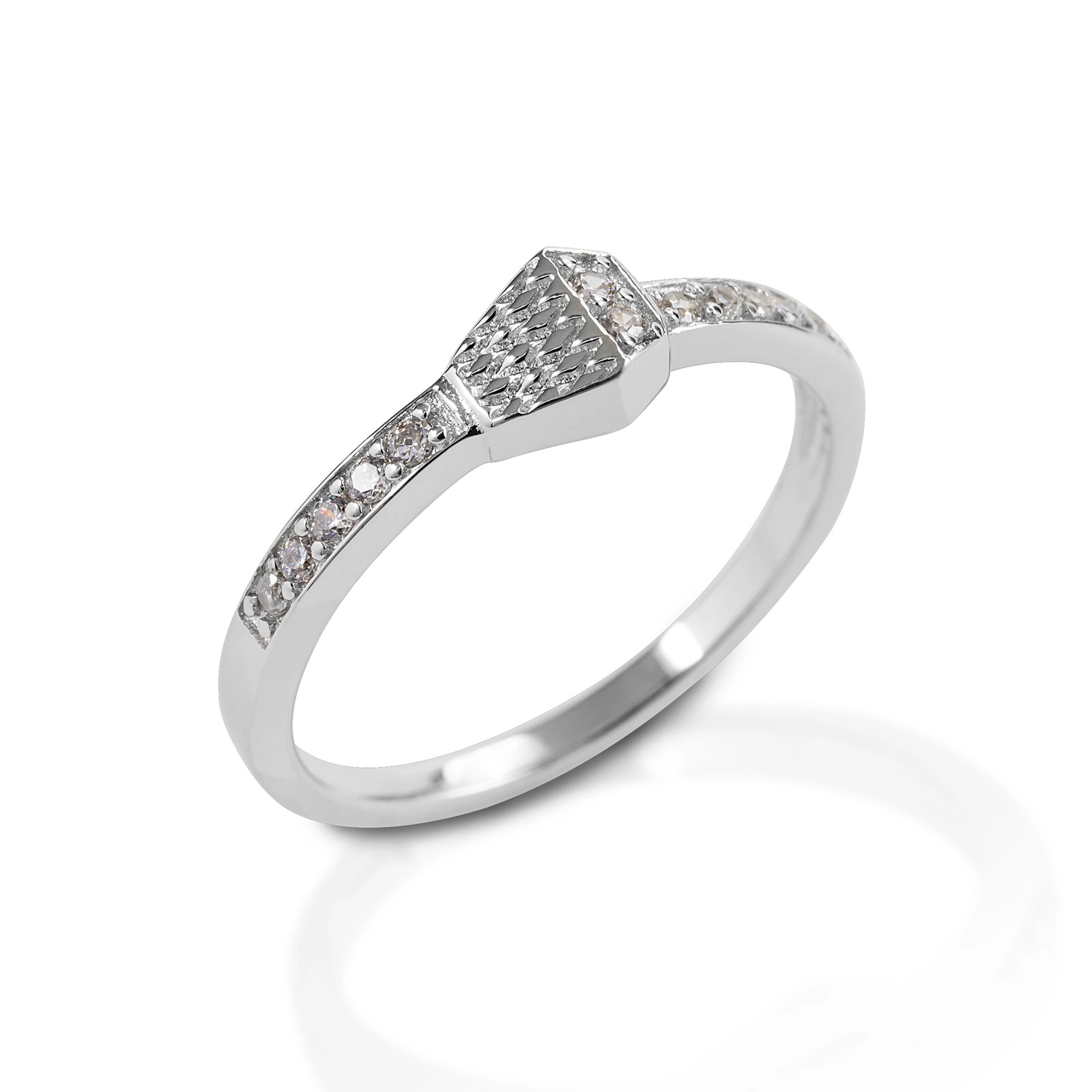 Kelly Herd Pavé Horseshoe Nail Ring - Sterling Silver