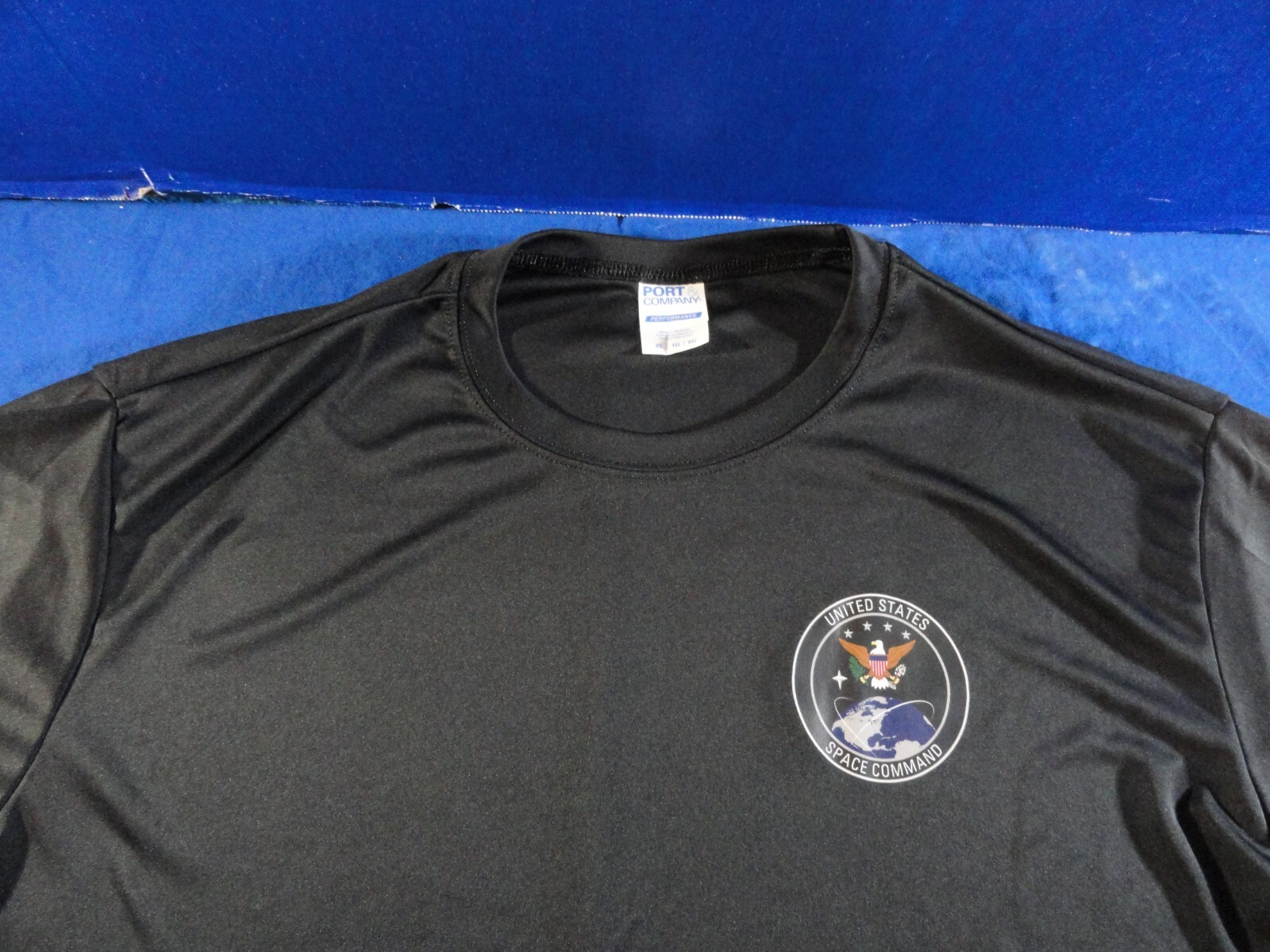 DISCONTINUED U.S. SPACE COMMAND NEVER A DAY WITHOUT SPACE BLACK UNIT SHIRT XL