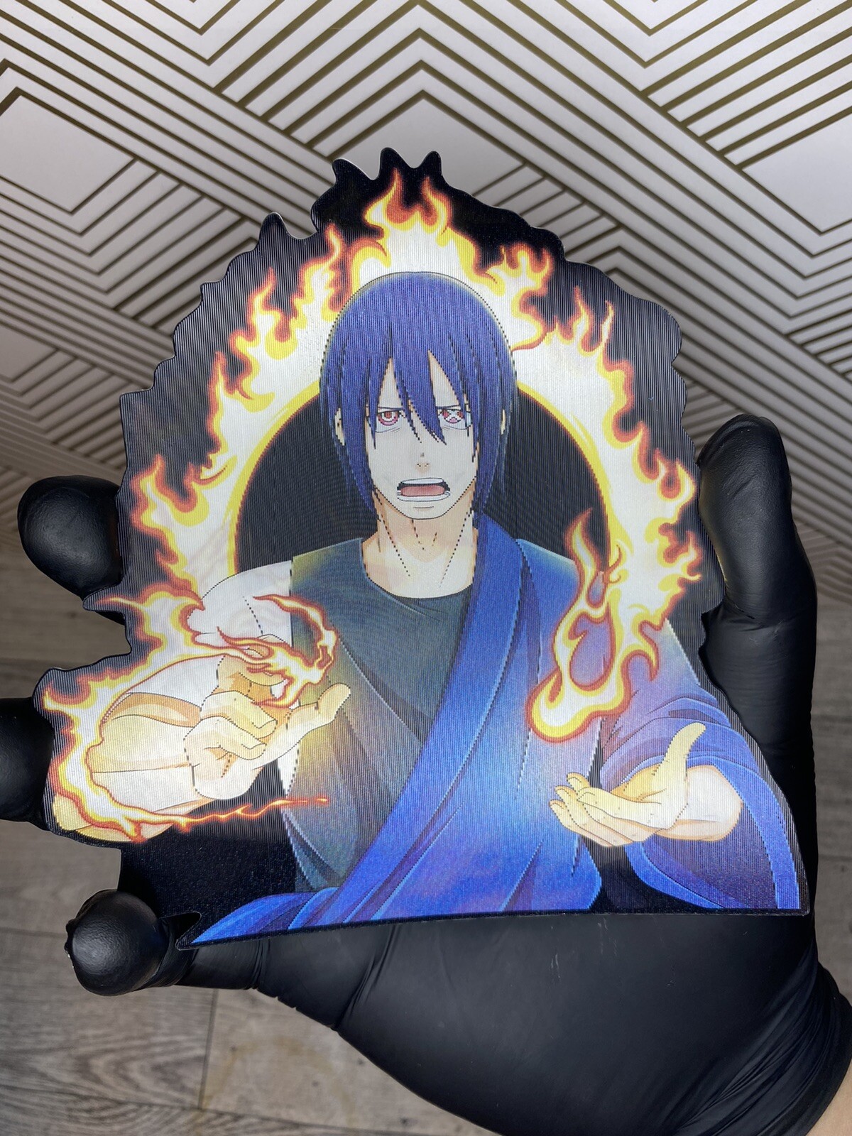 Fire Force Benimaru Shinmon 3D Lenticular Motion Car Sticker Decal Peeker