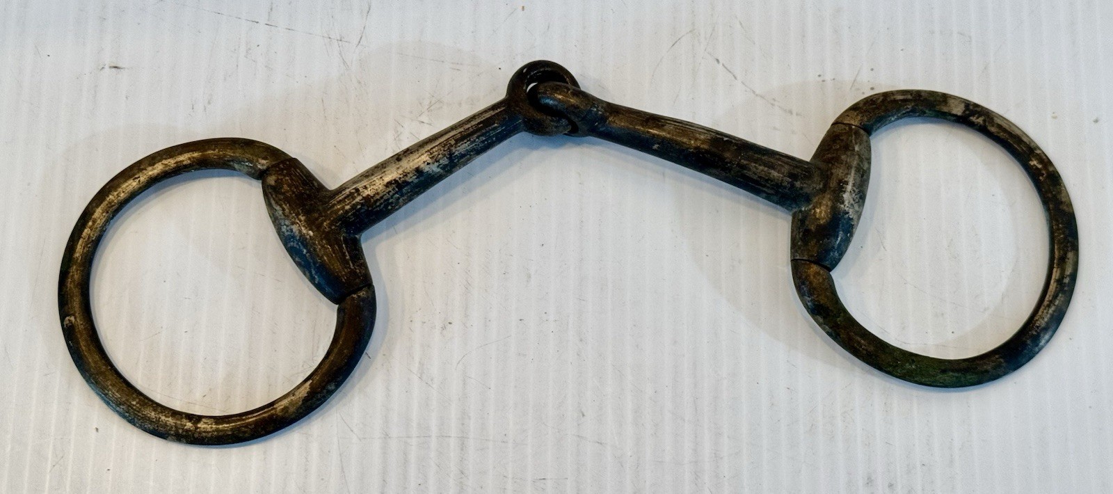 Antique Brass Eggbutt Snaffle Horse Bit Large Ring Brass Bronze Tack