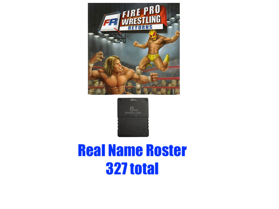 Fire Pro Wrestling Returns Re-Name Roster Memory Card PlayStation 2 PS2 FPR FPWR