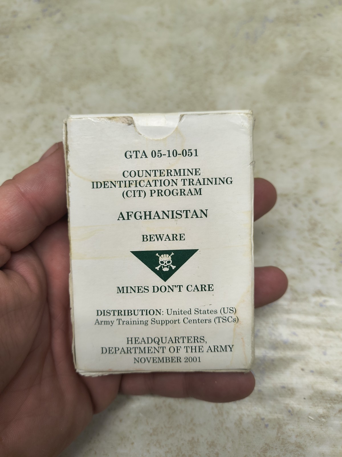 Countermine Indentification Training Program - GTA 5-10-051 Afghanistan Nov 2001