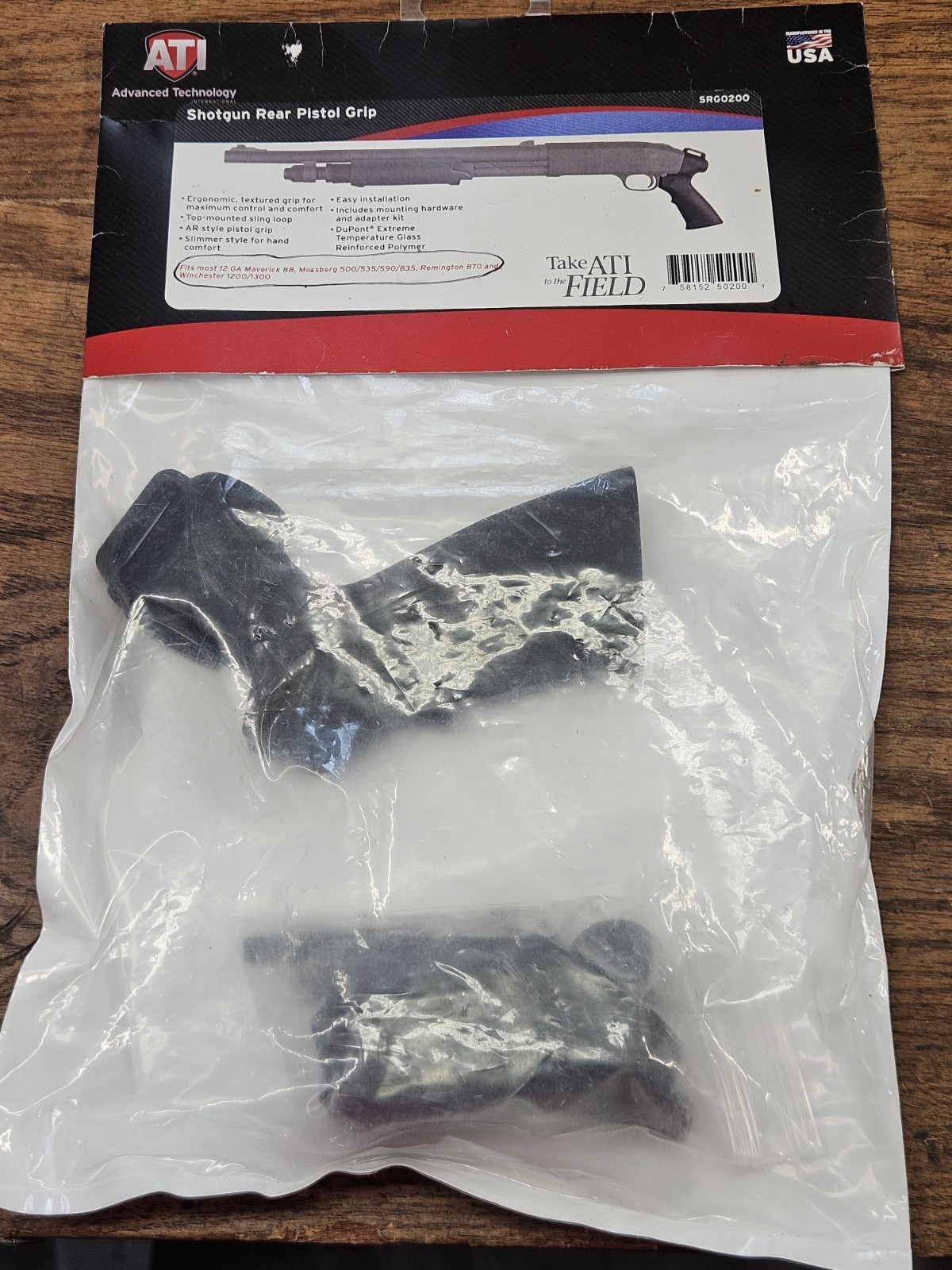 ATI Universal Shotgun Rear Pistol Grip Polymer Black SRG0200