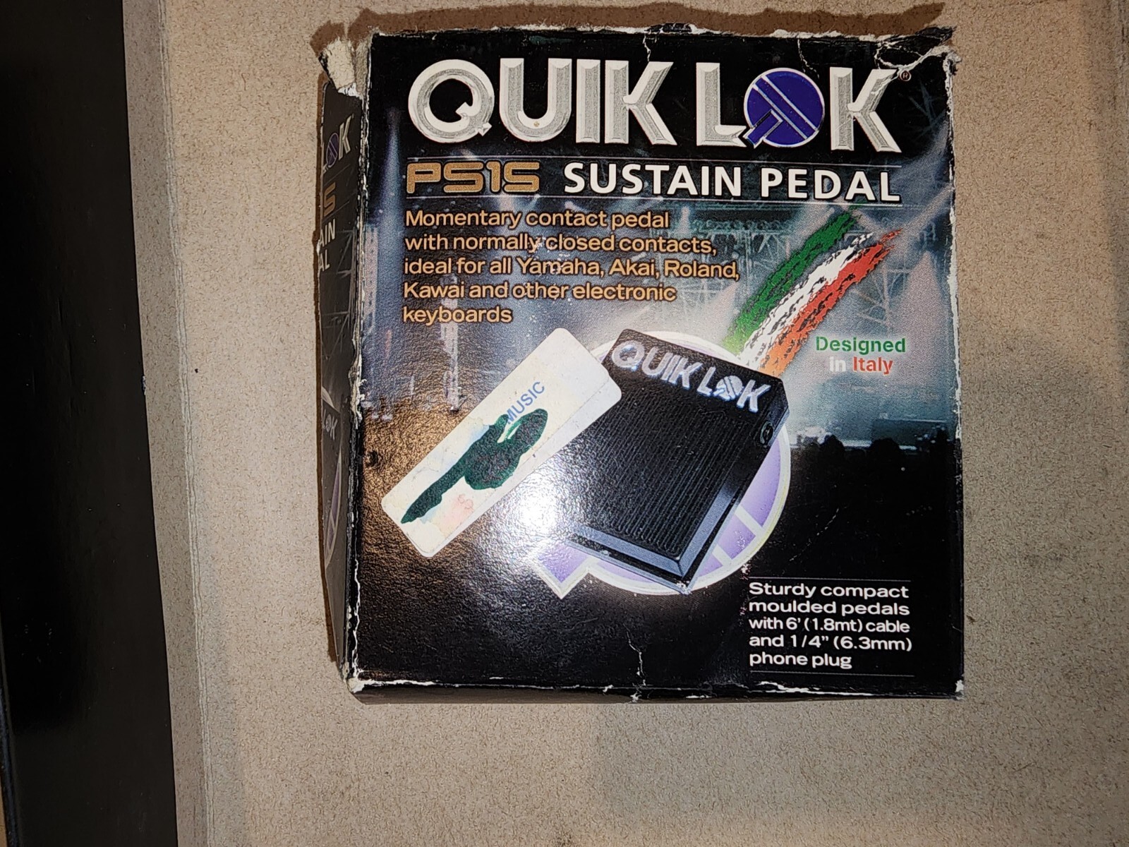 New In Box P515 Quik Lok Electronic Keyboard Sustain Pedal Brand New Unused