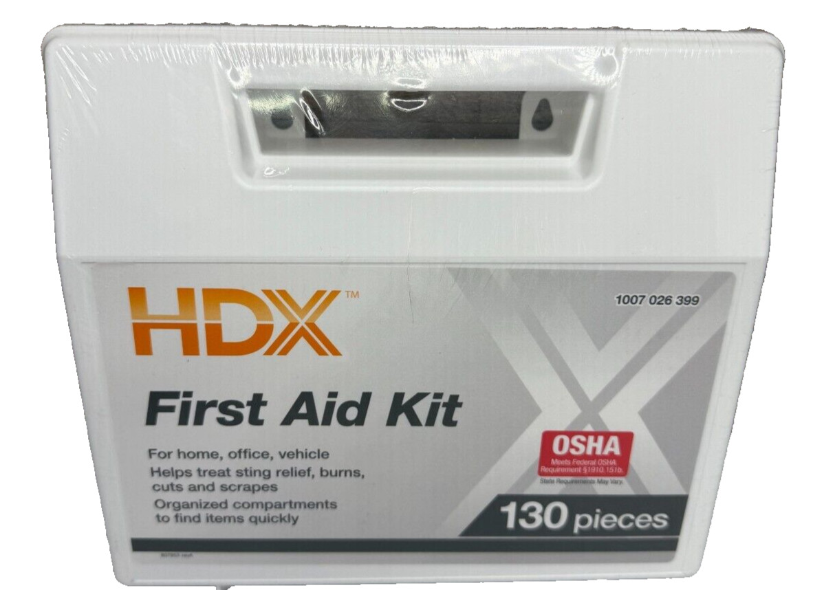 130-Piece Plastic OSHA First Aid Kit