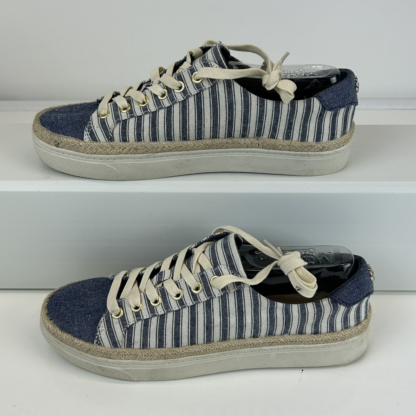 Liz Claiborne Shoes Womens 7 M Belfer Espadrilles Sneakers Lace Up Blue Fabric