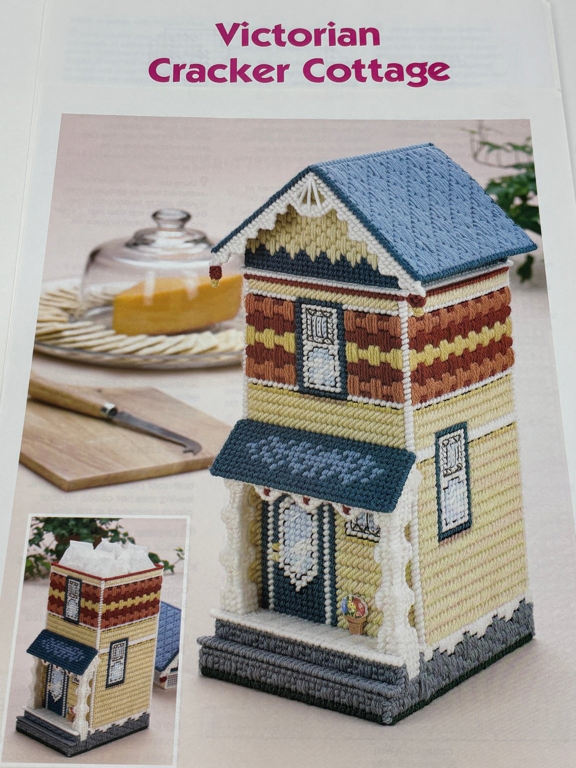 Victorian Cracker Cottage Needlepoint Chart Plastic Canvas Pattern Book Pages